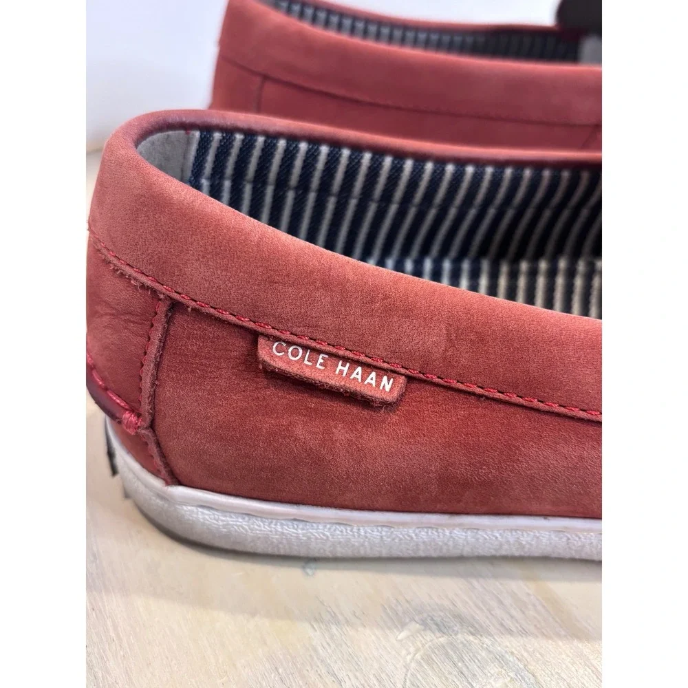 Cole Haan Nantucket Penny Loafer Mens 9.5M Red Suede Slip On Shoes C27523‎
